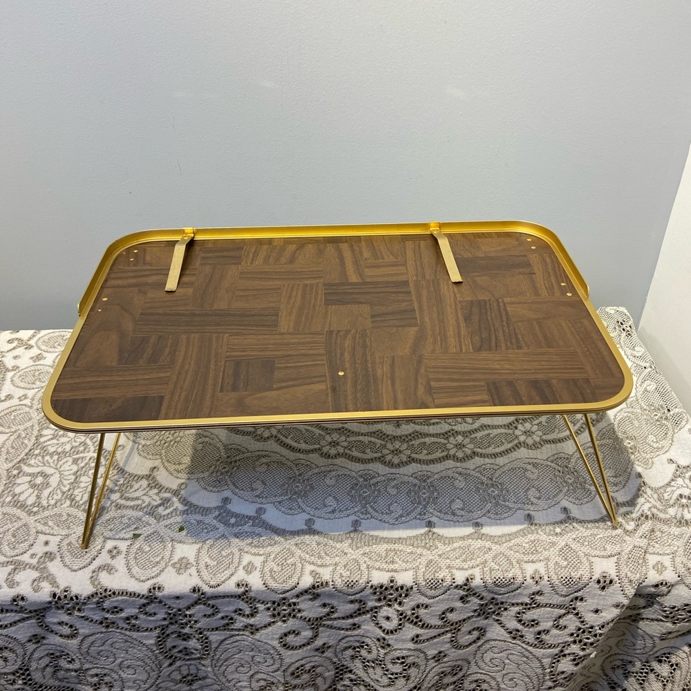 Folding Bed/Reading/Laptop/Tablet Tray with Brass Accents